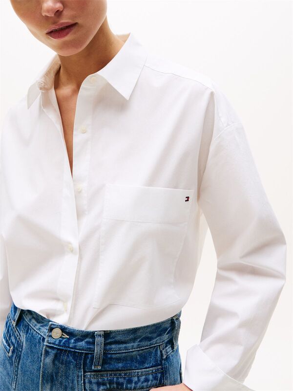 ESS POPLIN NEW EASY SHIRT Kadın Beyaz Gömlek - WW0WW45892