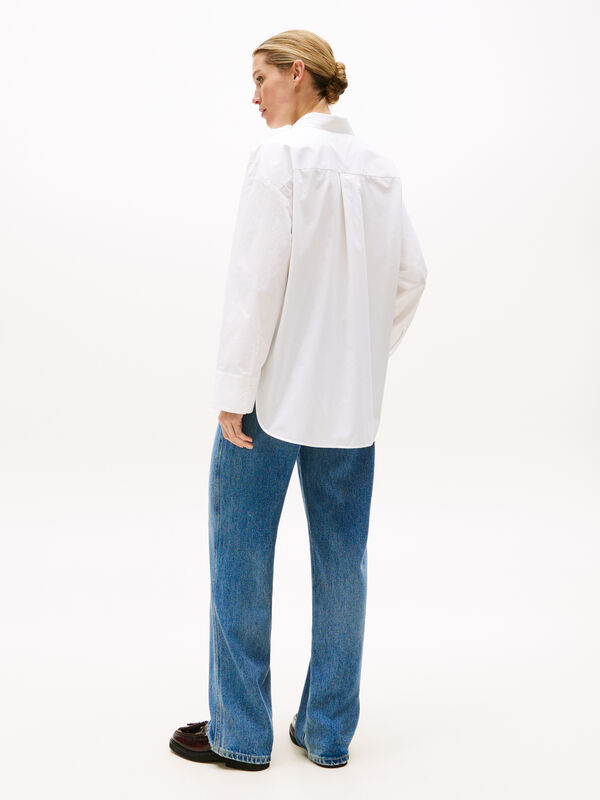 ESS POPLIN NEW EASY SHIRT Kadın Beyaz Gömlek - WW0WW45892