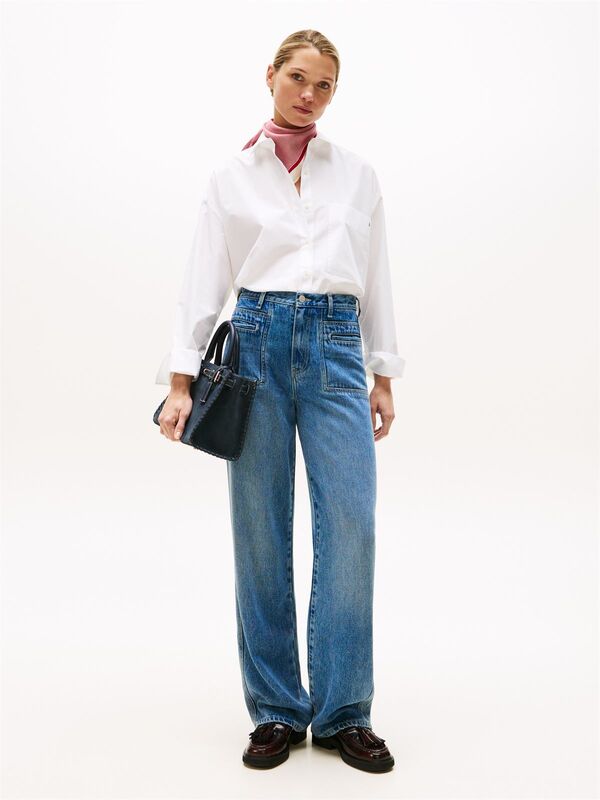 ESS POPLIN NEW EASY SHIRT Kadın Beyaz Gömlek - WW0WW45892