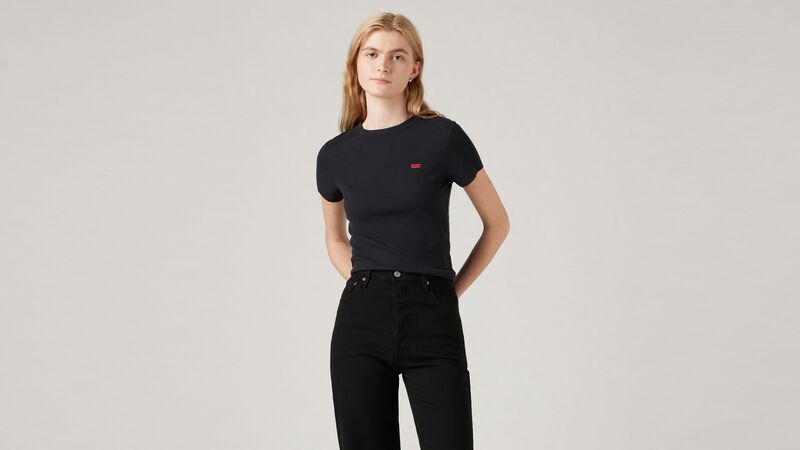 Levi's - ESSENTIAL SPORTY TEE TR CAVIAR Kadın Siyah T-Shirt - 005G4