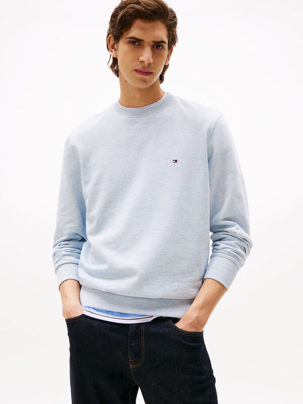 Tommy Hilfiger - ESSENTIAL TERRY CREWNECK Erkek Mavi Sweatshirt - MW0MW37237