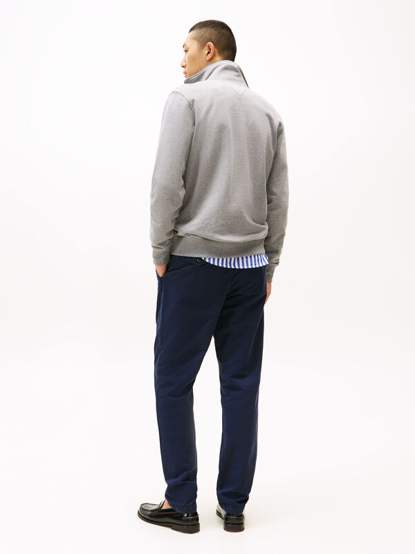 ESSENTIAL TERRY ZT STAND COLLAR Erkek Gri Sweatshirt - MW0MW38084