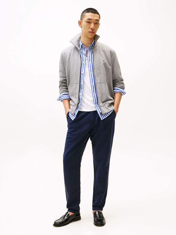 ESSENTIAL TERRY ZT STAND COLLAR Erkek Gri Sweatshirt - MW0MW38084