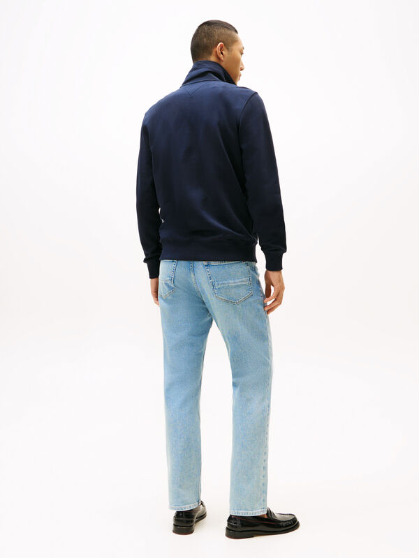 ESSENTIAL TERRY ZT STAND COLLAR Erkek Mavi Sweatshirt - MW0MW38084