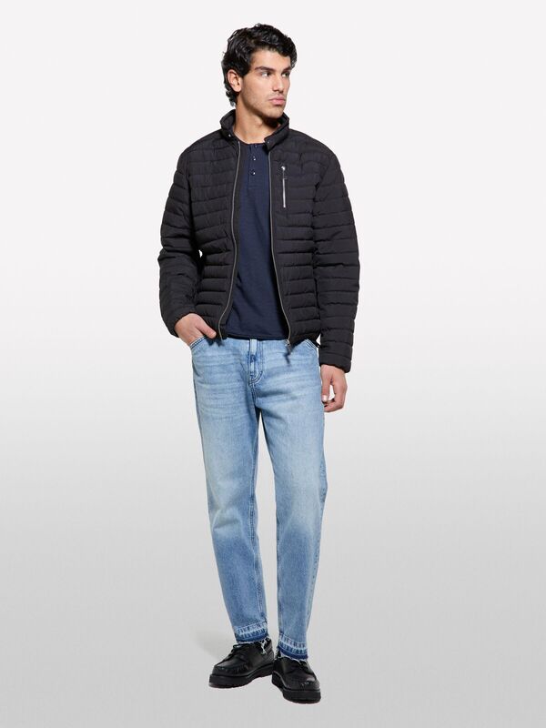 Fermuar ve Logo Detaylı Slim Fit Mont Erkek Bej Mont - 325P21V1SN03R