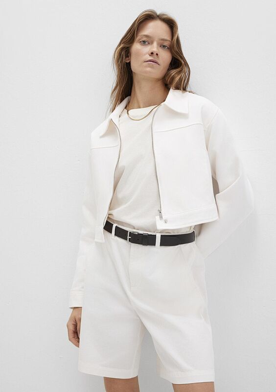 FERMUARLI CEKET Kadın Beyaz Ceket - M1110770