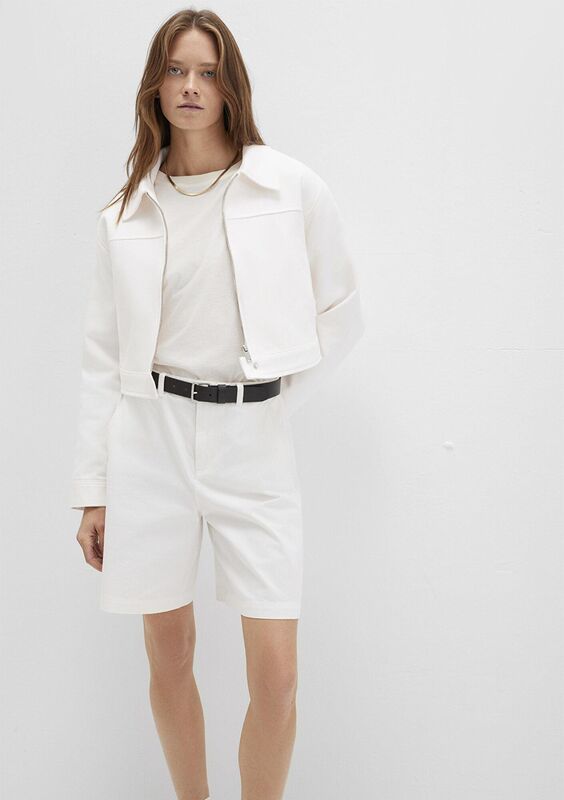 FERMUARLI CEKET Kadın Beyaz Ceket - M1110770