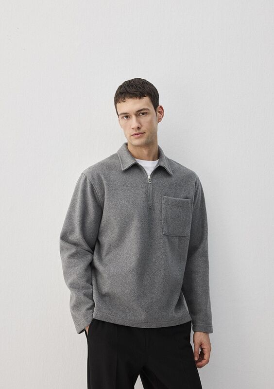 FERMUARLI SWEATSHIRT Erkek Gri Sweatshirt - M0S10265