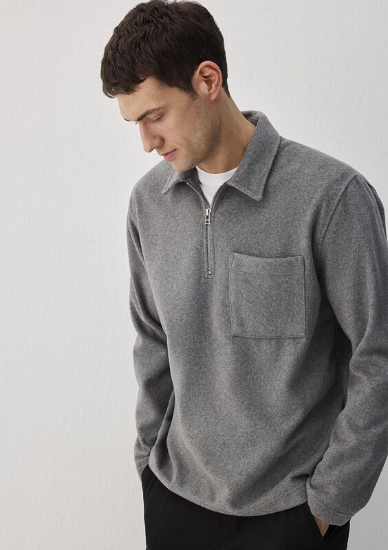 FERMUARLI SWEATSHIRT Erkek Gri Sweatshirt - M0S10265