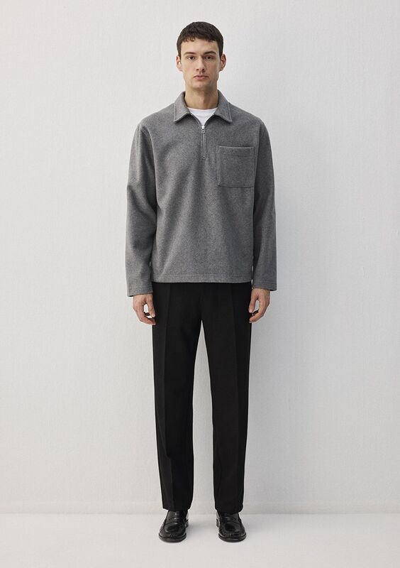 FERMUARLI SWEATSHIRT Erkek Gri Sweatshirt - M0S10265