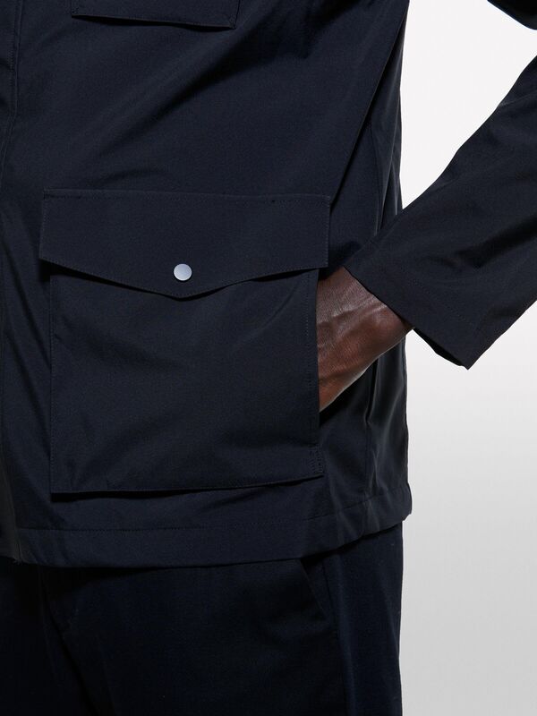 Fermuarlı ve Çıtçıt Düğmeli Önü Yama Cepli Ceket Erkek Siyah Ceket - 324A22F3SN03C