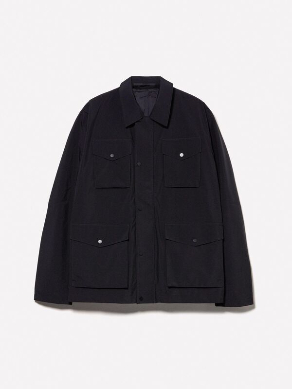 Fermuarlı ve Çıtçıt Düğmeli Önü Yama Cepli Ceket Erkek Siyah Ceket - 324A22F3SN03C