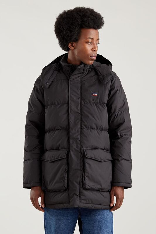 Levi's - Fillmore Mıd Parka 2.0 Jet Black Erkek Yeşil Mont - A0950