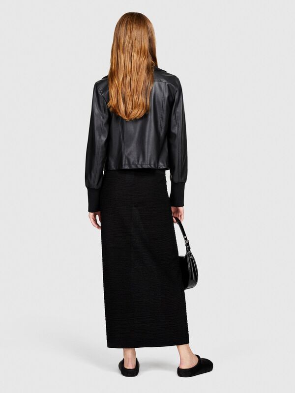 Fitted Fit Lurexli Midi Boy Triko Etek Kadın Siyah Etek - 323A11PUM0007