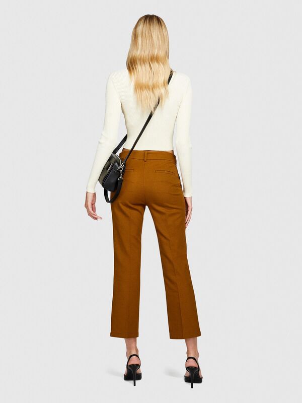 Flared Fit Chino Pantolon Kadın Kahverengi Pantolon - 323A45G2LE02X