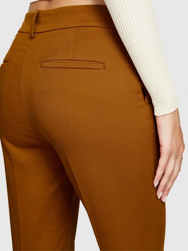 Flared Fit Chino Pantolon Kadın Kahverengi Pantolon - 323A45G2LE02X
