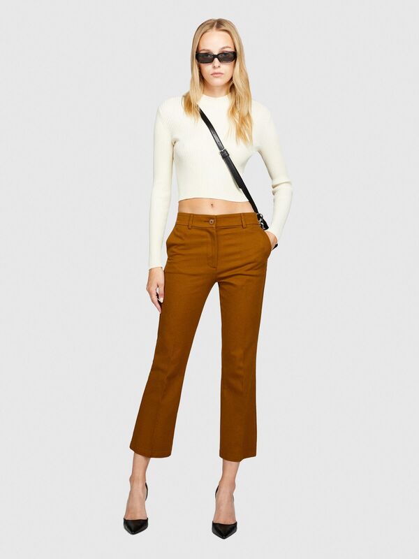Flared Fit Chino Pantolon Kadın Kahverengi Pantolon - 323A45G2LE02X