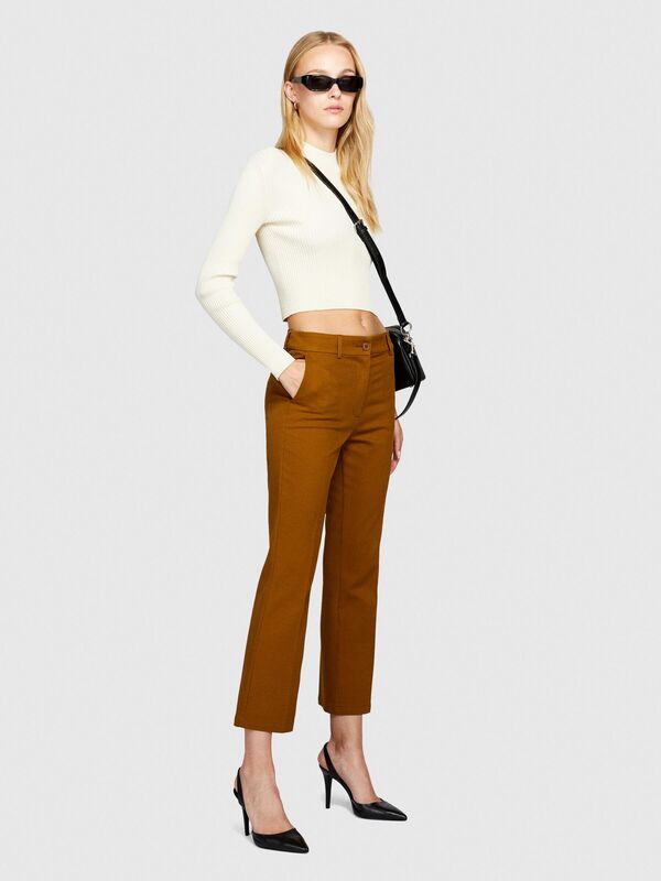 Flared Fit Chino Pantolon Kadın Kahverengi Pantolon - 323A45G2LE02X