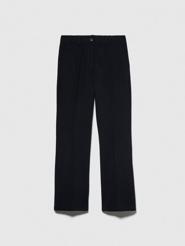 Flared Fit Chino Pantolon Kadın Siyah Pantolon - 323A45G2LE02X
