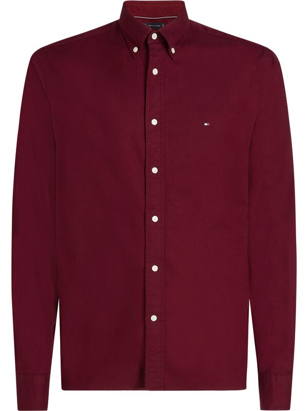 Tommy Hilfiger - FLEX FLANNEL SOLID RF SHIRT Erkek Mor Gömlek - MW0MW40469