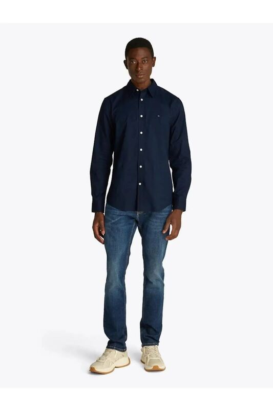 FLEX POPLIN KENT COLLAR SF SHIRT Erkek Mavi Gömlek - MW0MW38137