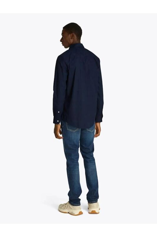 FLEX POPLIN KENT COLLAR SF SHIRT Erkek Mavi Gömlek - MW0MW38137