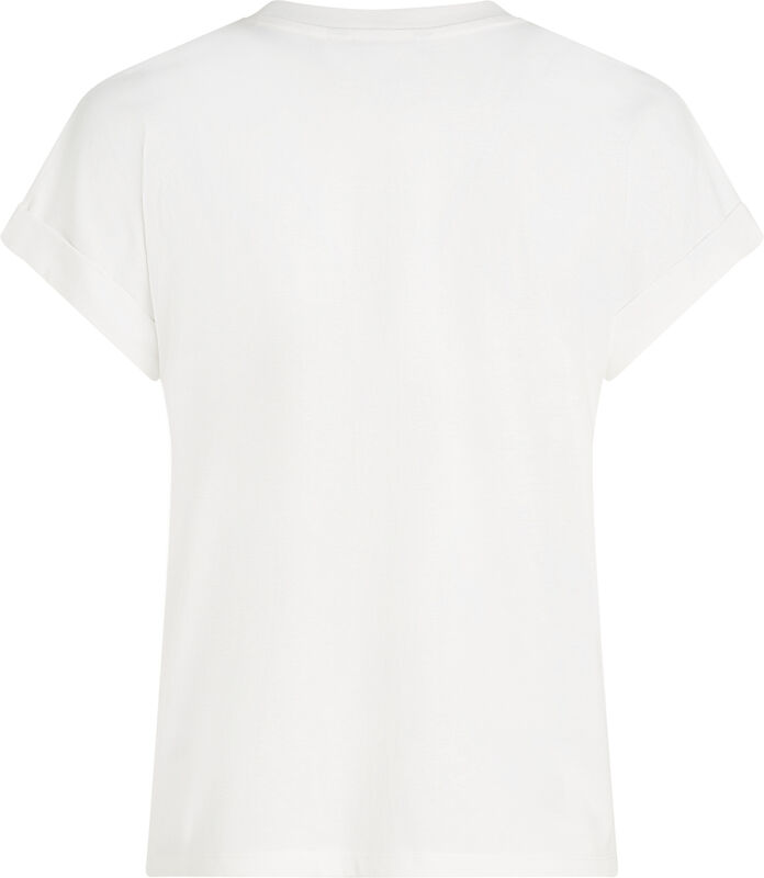 FLORAL SCRIPT MDRN C-NK SS TEE Kadın Beyaz T-Shirt - WW0WW47157