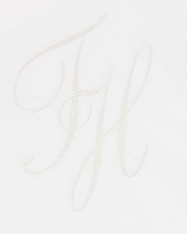 FLORAL SCRIPT MDRN C-NK SS TEE Kadın Beyaz T-Shirt - WW0WW47157