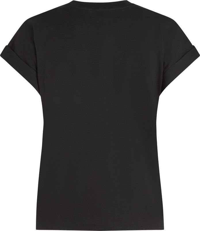 FLORAL SCRIPT MDRN C-NK SS TEE Kadın Siyah T-Shirt - WW0WW47157