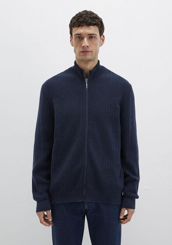 FULL ZIP HIRKA Erkek Koyu Mavi Hırka - M0710326