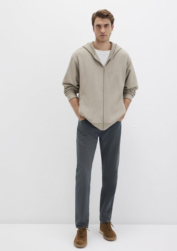 FULL ZIP KAPÜŞONLU SWEATSHIRT Erkek Gri Sweatshirt - M0S10520