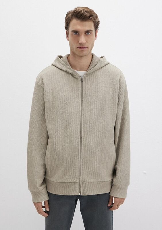 FULL ZIP KAPÜŞONLU SWEATSHIRT Erkek Gri Sweatshirt - M0S10520