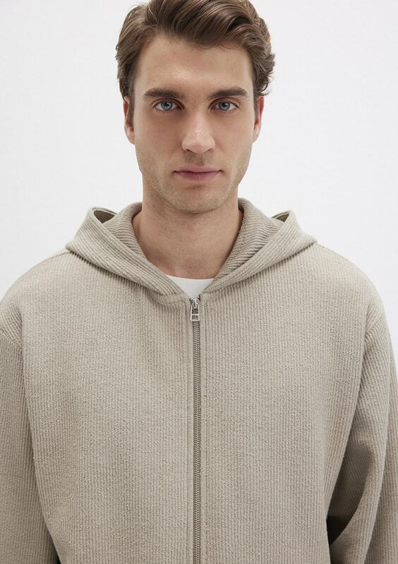 FULL ZIP KAPÜŞONLU SWEATSHIRT Erkek Gri Sweatshirt - M0S10520