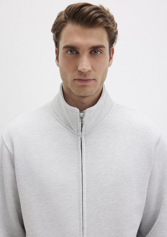 FULL ZIP SWEATSHIRT Erkek Beyaz Sweatshirt - M0S10377
