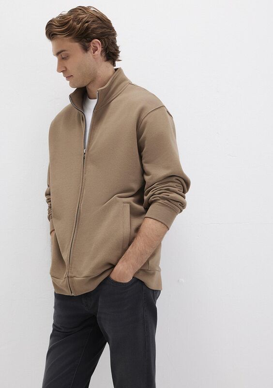 Mavi - FULL ZIP SWEATSHIRT Erkek Kahverengi Sweatshirt - M0S10377