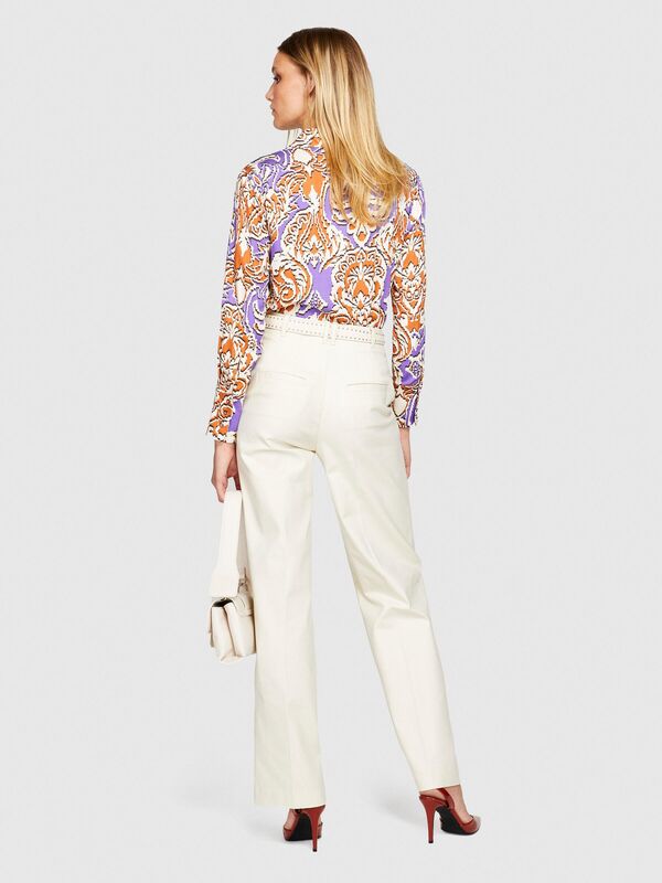 Geniş Paça Yüksek Belli Saten Pantolon Kadın Bej Pantolon - 323A4ZY7LF03L