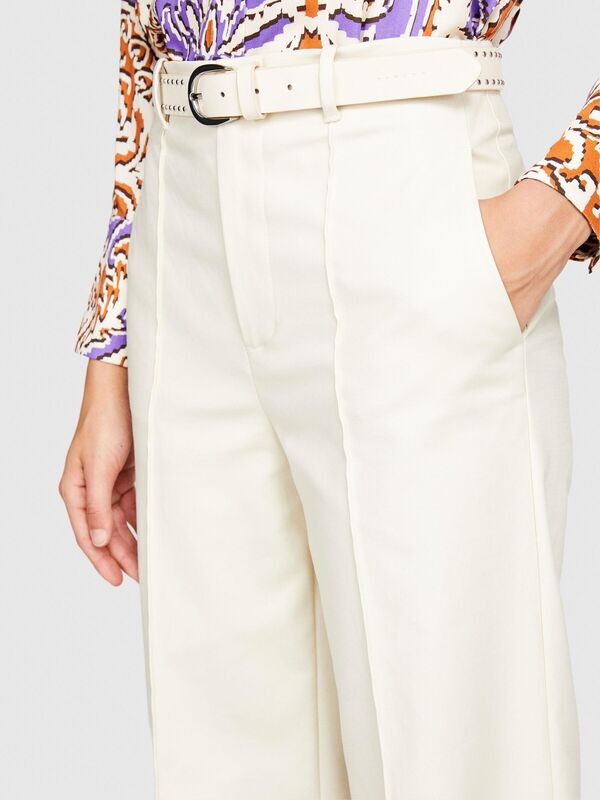 Geniş Paça Yüksek Belli Saten Pantolon Kadın Bej Pantolon - 323A4ZY7LF03L