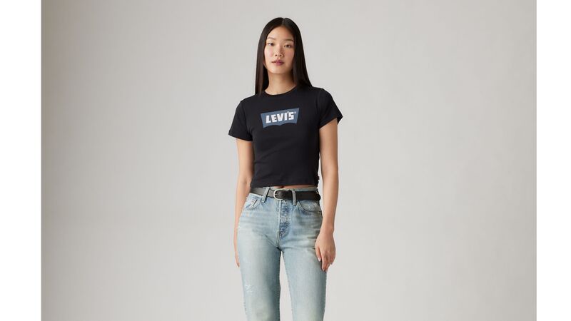 Levi's - GR ESSENTIAL SPORTY TEE ESS VINTAGE BAT Kadın Siyah T-Shirt - A8798