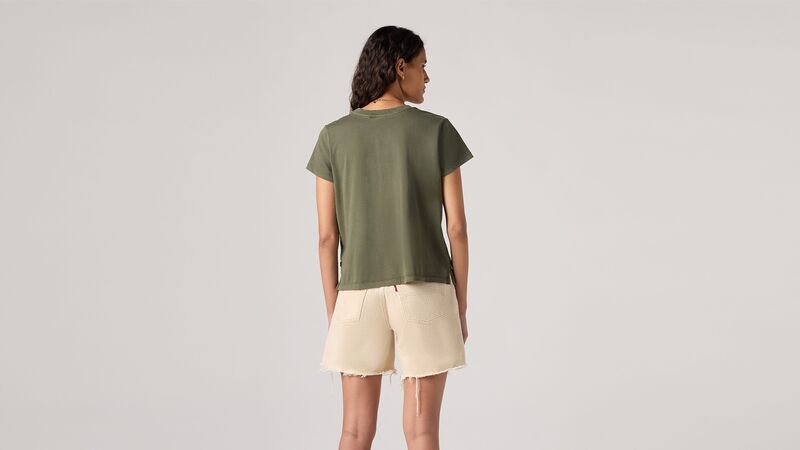 GRAPHIC BOXY TSHIRT SATIN SCRIPT DEEP D Kadın Yeşil T-Shirt - A8804