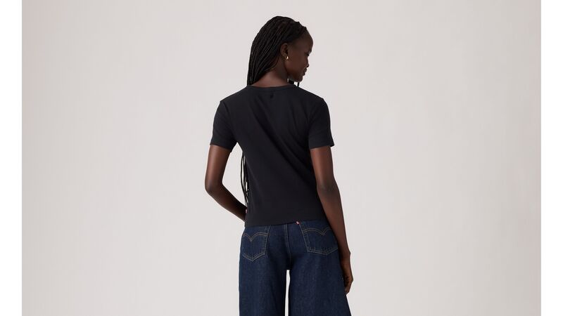GRAPHIC RICKIE TEE LEVI'S SCRIPT Kadın Siyah T-Shirt - 17944