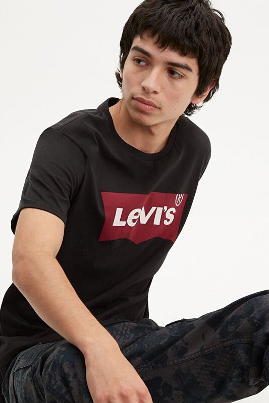 Levi's - GRAPHIC SETIN NECK HM GRAPHIC TR WHITE Erkek Siyah T-Shirt - 17783