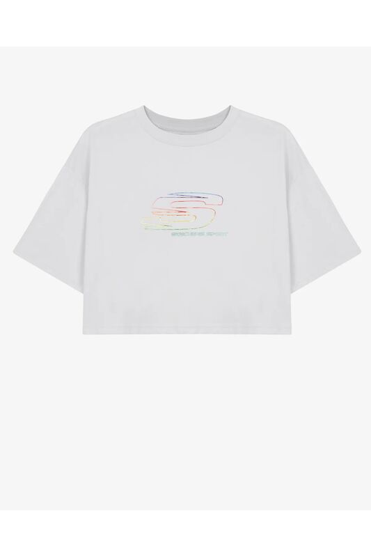 Graphic T-Shirt W Short Sleeve Kadın Gri T-Shirt - S241014