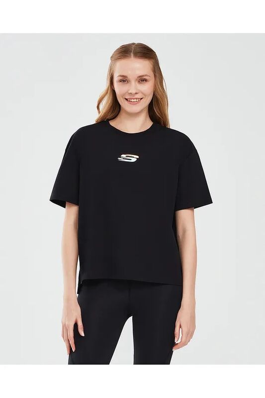 Skechers - Graphic T-Shirt W Short Sleeve Kadın Siyah T-Shirt - S241011