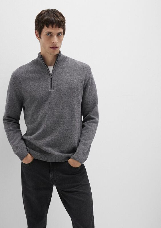 Mavi - HALF ZIP KAZAK Erkek Gri Kazak - M0710371