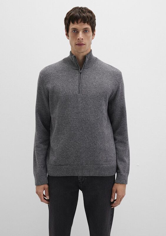 HALF ZIP KAZAK Erkek Gri Kazak - M0710371