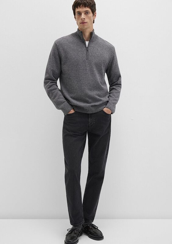 HALF ZIP KAZAK Erkek Gri Kazak - M0710371