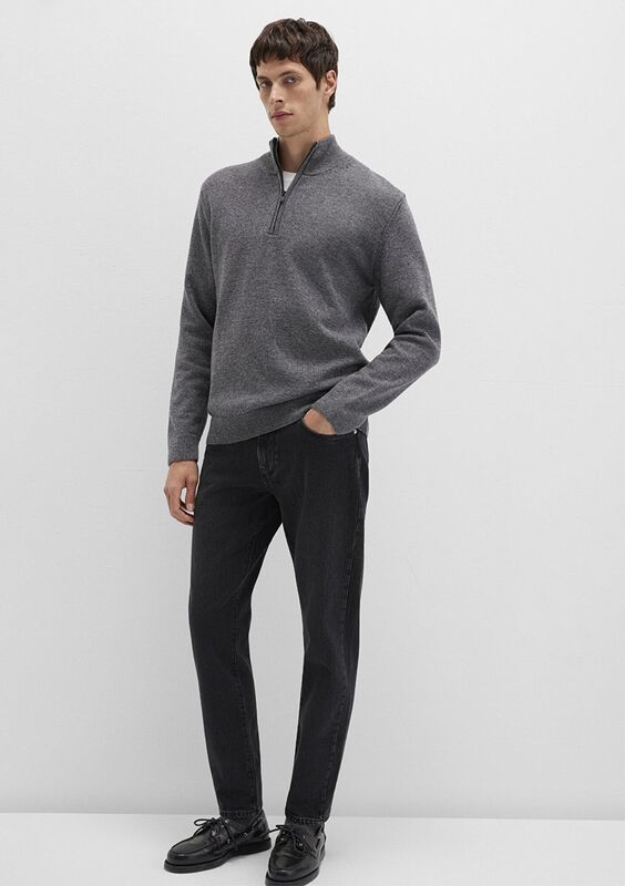 HALF ZIP KAZAK Erkek Gri Kazak - M0710371