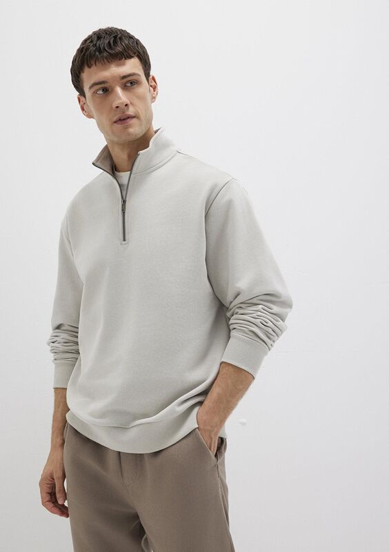 Mavi - HALF ZIP SWEATSHIRT Erkek Gri Sweatshirt - M0S10419
