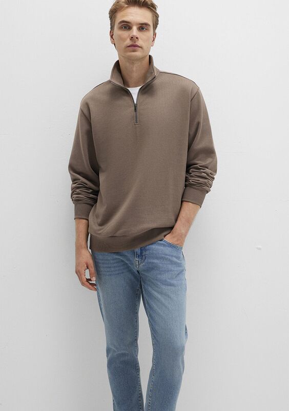 Mavi - HALF ZIP SWEATSHIRT Erkek Kahverengi Sweatshirt - M0S10419