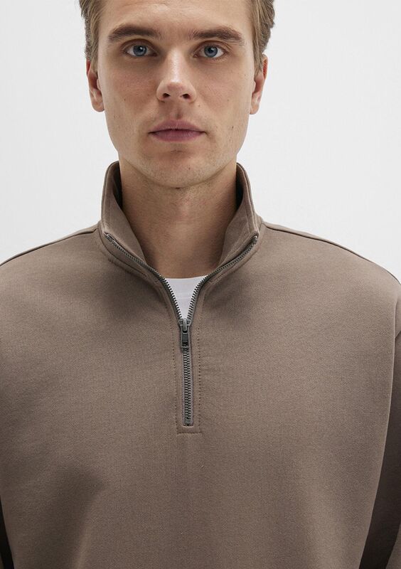 HALF ZIP SWEATSHIRT Erkek Kahverengi Sweatshirt - M0S10419